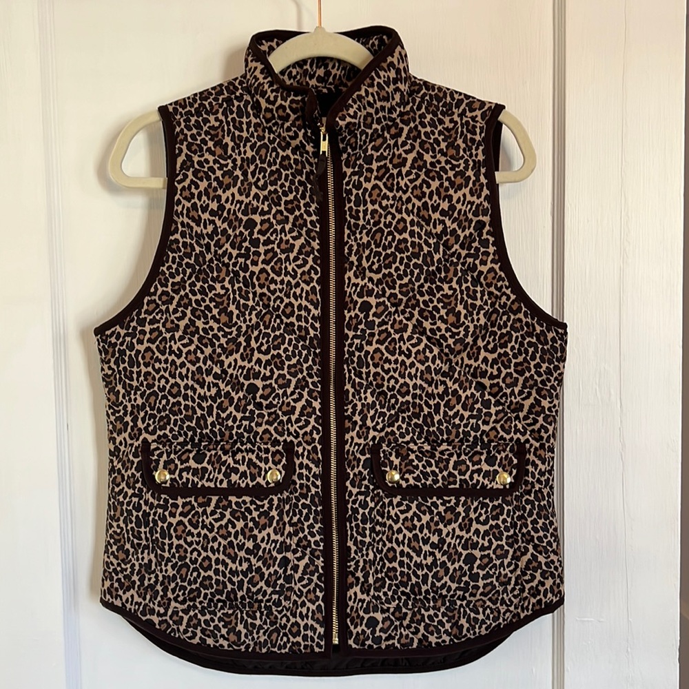 J. Crew leopard vest in small